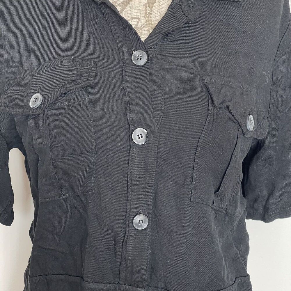 Dont Ask Why Womens Button Down Shirt Blouse One Size Made Italy Short Sleeve - Picture 6 of 12
